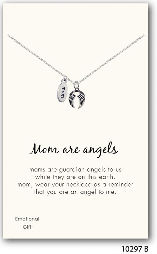 Mom is an angel silver pendant